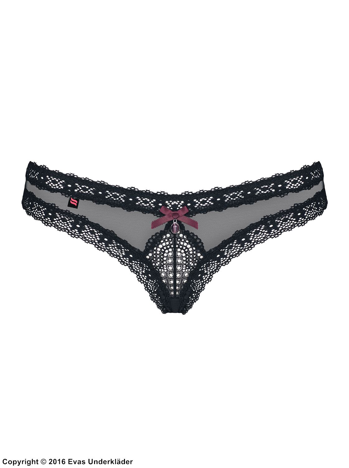 Seductive cheeky panties, sheer mesh, lace edge